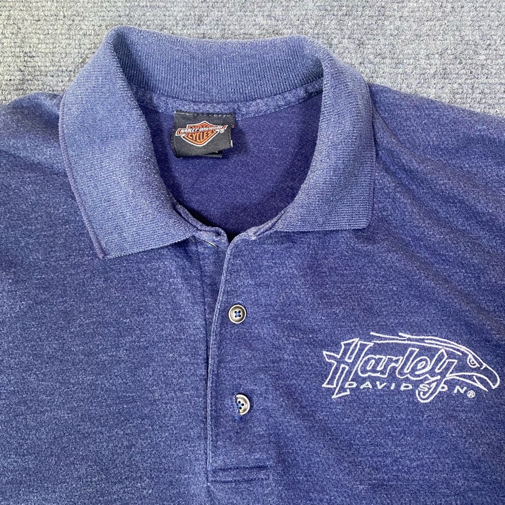 Harley-Davidson‎ blue biker Polo Shirt Men’s L